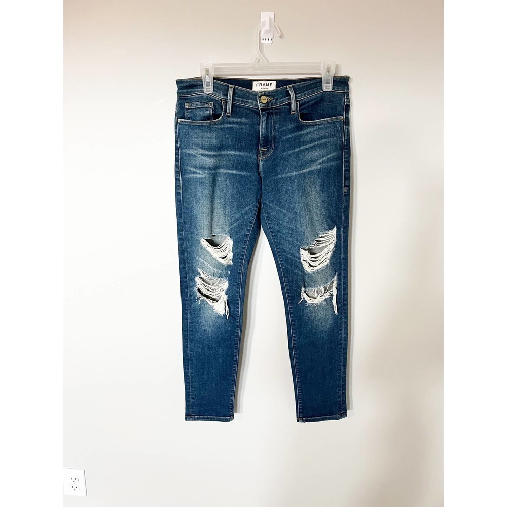 Frame me garçon mid rise distressed‎ jeans size 26